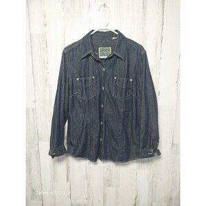 Liz Claiborne Women's Size 16 Dark Wash Denim Button Up Shirt